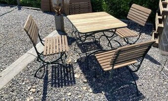 AKCIA TEAK - Sklapaci set s praskovanou kovovou konstrukciou