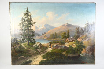 Starý obraz krajina František Skála (1817- ?)