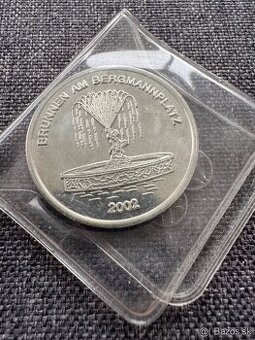Strieborná pamätná minca NEMECKO 2002 - BRUNNEN AM BERGMAN
