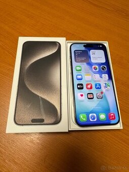 Predám iPhone 15 Pro Max s kapacitou 256 GB titanova farba