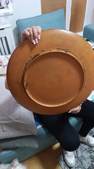 Predám: Starožitný maľovaný tanier / Obraz na dreve – Krajin