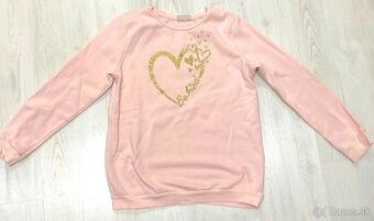 Dievčenská mikina so srdcom 152-156 cm