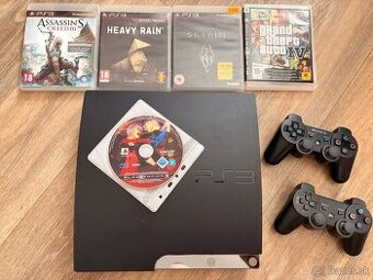 PlayStation 3 + 2 ovládače + 5 hier