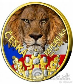 Investicne striebro mince minca Český lev