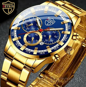 Pánske štýlove hodinky Deyros, modro-zlaté