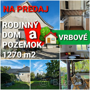 NA PREDAJ 4 IZBOVÝ RODINNÝ DOM a POZEMOK 1270 m2 VRBOVÉ