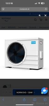 Predám bazénové tepelné čerpadlo NORM EVO SNR012 – 12 kW