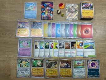 Pokemón balík : 111ks kariet  s EX a darčeky