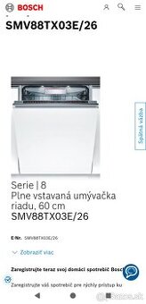 Vstavaná umývačka Bosch SMV88TX03E