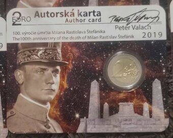 2€ Autorská karta 2019 M.R.Štefánik