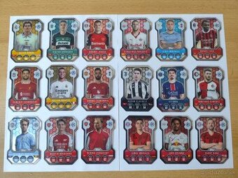 Chrome shield topps match attax 24/25 kartičky celý set 1-18