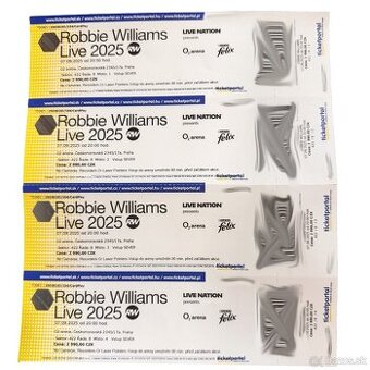 Robbie Williams lístky - PRAHA 7.9.2025