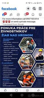 Ponuka práce na živnosť
