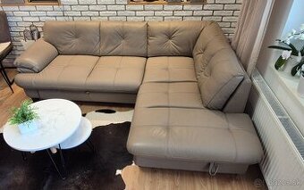 Kožená rozkladacia súprava s úložným priestorom