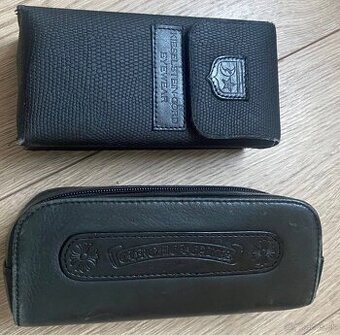 Chrome Hearts Originálne kožené puzdro na okuliare