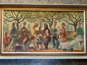 Retro obraz Na jarnom slnku, makramé...