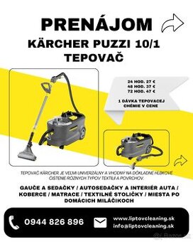 Prenájom Tepovač / Vapka / Ozón / Odvlhčovač / Parný čistič