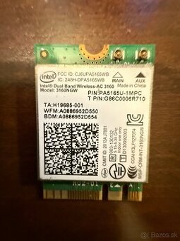 Intel Dual Band Wireless-AC 3160 (3160NGW) WiFi karta