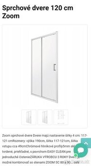 KERRA - Sprchové dvere 120 cm Zoom (priehľadné)