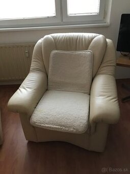 Koženkový gauč a 2 koženkové kreslá