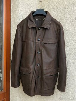 Pánska kožená bunda, veľkosť 50 (XL) – hnedá