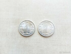 Predám mince 1 hal. 1963, 1986,  stav 0/0, ČSSR