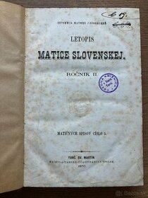 Konvolut LETOPIS Matice Slovenskej (6 čísel v 1 zv.)