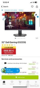 DELL herný monitor 32, 4k uhd