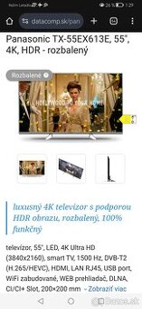 Panasonic tv 55 4k