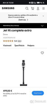 Samsung Jet 95 Complete Extra | NOVÝ ZABALENÝ