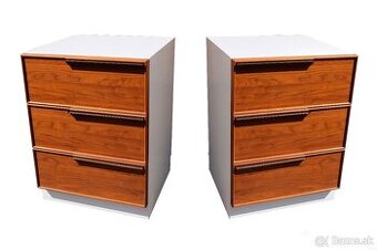 Set nočných stolíkov bielo hnedá set