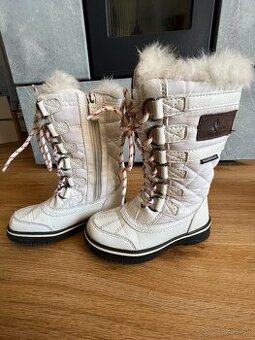 Detské zateplené biele zimné čižmy