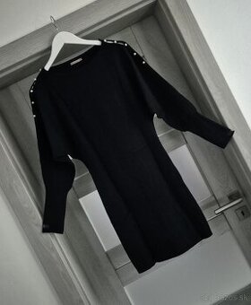 Tmavomodré úpletové šaty v.M/L - NOVÉ