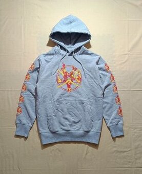 Palace flamed hood sivá mikina s ohňom S