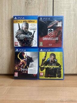balíček 4 hier na PS4 - Cyberpunk, Zaklínač, Driveclub, Nioh