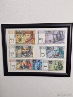 Slovenské bankovky – kompletná sada vzor 1993 a 1995, miléni