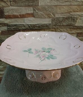 Růžový porcelán, nástolec míska, Chodov
