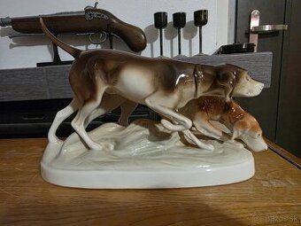 Royal Dux soška psy