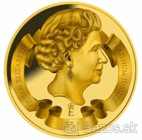 Kráľovná Alžbeta II.-1oz zlatá platinové jubileum 70rokov