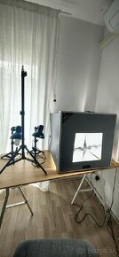 Portable foto studio plus dve externe lampy a jeden stativ