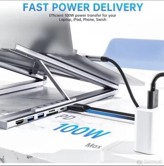 Universal Laptop Stojan s USB C HUB - 1