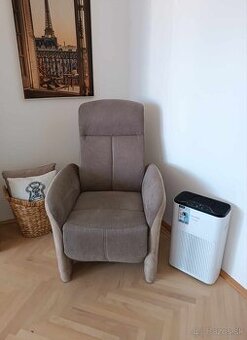 Relaxačné polohovateľné TV kreslo Ralf a taburetka Seaside - 1