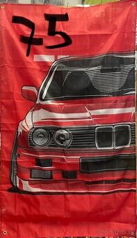 75 - Banner - BMW E30 RED - půlka předku