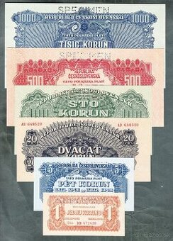 Staré bankovky KOMPLET SESTAVA 1944 bezvadný stav