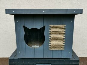 Chladiaci domček pre mačky s izolovanou plochou strechou