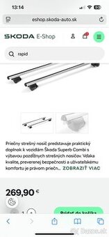 Priečne strešné nosiče Superb 3 combi