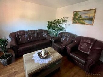 Elegantná kožená sedacia súprava 3+1+1