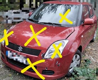 Suzuki SWIFT 1.3 2007 predám ZADNÁ NÁPRAVA, motor M13A, DVER