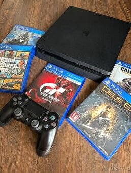 PS4 1TB + 5 TOP hier + ovládač – stav ako NOVÁ 🎮