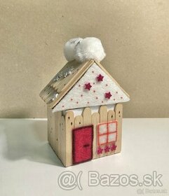Domček krabička - zimná dekorácia - 1